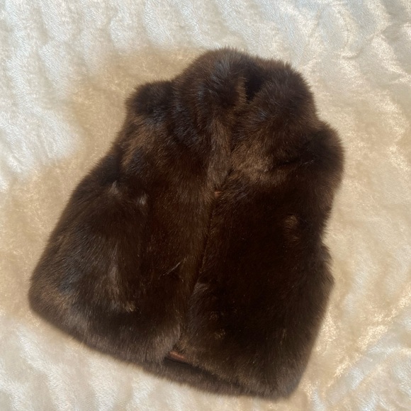 Ralph laur fur vest jacket fashion spring winter fall jacket brown